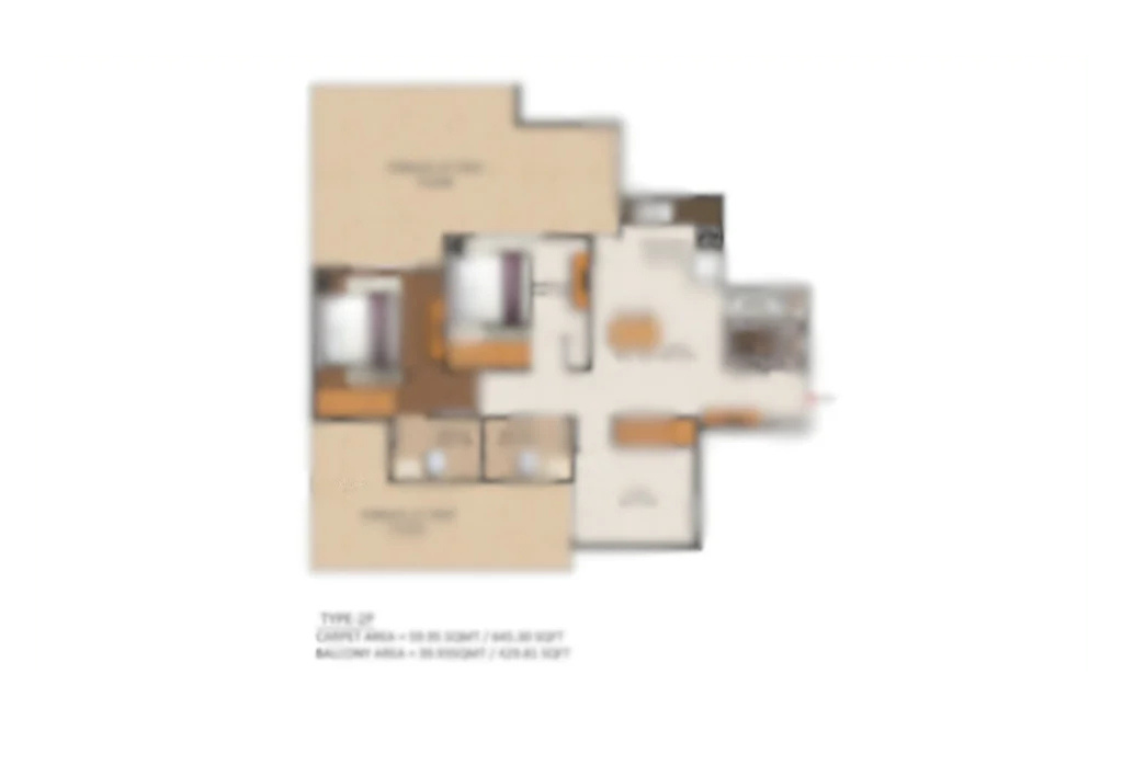Indiabulls Heights 2BHK Floor Plan
